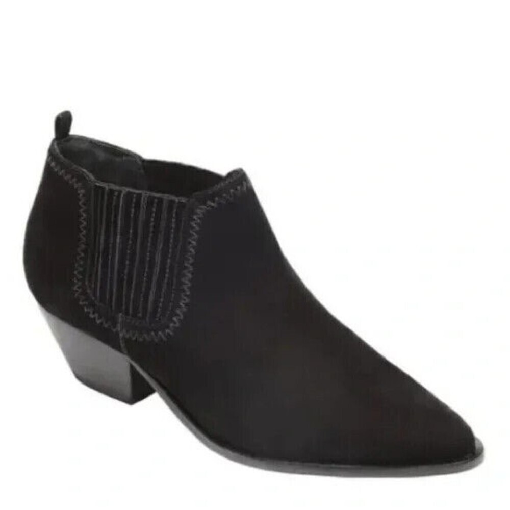 Schutz Womens Jacqueline Black Leather Almond Toe Ankle Booties Size 7 B